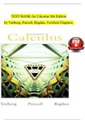 Test Bank for Calculus&comma; 9th Edition by Varberg&comma; Purcell&comma; and Rigdon &ndash; Verified Chapters