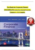 Test Bank for Corporate Finance&comma; 13th Edition by Stephen Ross&comma; Randolph Westerfield&comma; and Jeffrey Jaffe