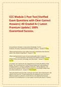   CCC Module 1 Post Test&vert;Verified Exam Questions with Clear Correct Answers&vert; All Graded A&plus;&vert; Latest Premium Update&vert; 100&percnt; Guaranteed Success&period;