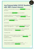 Low Pressure Boiler COF NY Questions  with 100&percnt; Correct Answers