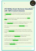 LTO Written Exam Reviewer Questions  with 100&percnt; Correct Answers 