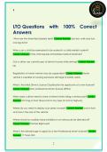 LTO Questions with 100&percnt; Correct  Answers