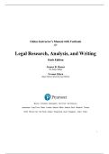 Instructor's Manual with Testbank for Legal Research&comma; Analysis&comma; and Writing&comma; 6th Edition by Joanne B&period; Hames and Yvonne Ekern