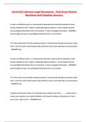 LGLA-2333 Advance Legal Documents - Final Exam Review Questions And Complete Answers 