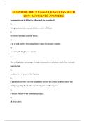 ECONOMETRICS Exam 1 QUESTIONS WITH 100&percnt; ACCURATE ANSWERS