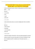 ECONOMETRICS Introduction QUESTIONS WITH 100&percnt; ACCURATE ANSWERS