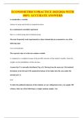 ECONOMETRICS PRACTICE 2025&sol;2026 WITH 100&percnt; ACCURATE ANSWERS