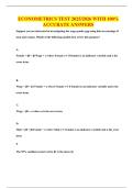 ECONOMETRICS TEST 2025&sol;2026 WITH 100&percnt; ACCURATE ANSWERS