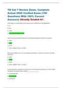 TN Cat 7 Review Exam&period; Complete  Actual 2025 Verified Exam &lpar;100  Questions With 100&percnt; Correct  Answers&rpar; Already Graded A&plus;&period;