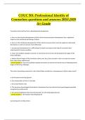  COUC 501 &ndash; Professional Identity of Counselors Questions and Answers &vert; Verified Latest Update &lpar;100&percnt; Correct&comma; A&plus; Grade&rpar;