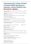 Tennessee Cat 7 Exam Version 2 &lpar;Actual 2025&rpar; Questions & Answers&period; Latest Verified Test&period; Revised A&plus; Update&period;