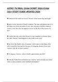 ASTRO 7N FINAL EXAM SCRIPT 2026 EXAM Q&A STUDY GUIDE UPDATED 2026