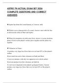 ASTRO 7N ACTUAL EXAM SET 2026 COMPLETE QUESTIONS AND CORRECT ANSWERS