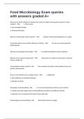  Food Microbiology Exam queries with answers graded A&plus;