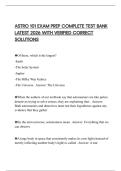 ASTRO 101 EXAM PREP COMPLETE TEST BANK LATEST 2026 WITH VERIFIED CORRECT SOLUTIONS