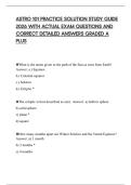 ASTRO 101 PRACTICE SOLUTION STUDY GUIDE 2026 WITH ACTUAL EXAM QUESTIONS AND CORRECT DETAILED ANSWERS GRADED A PLUS