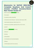 Mnemonics for NAPLEX 2025&sol;2026  Complete Questions And Correct  Answers &lpar;Verified Answers&rpar;&vert;Brand  New Version Grade A&plus;&excl;