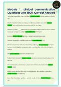 Module 1&colon; clinical communication  Questions with 100&percnt; Correct Answers