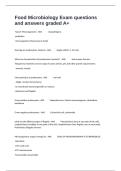  Food Microbiology Exam questions and answers graded A&plus;