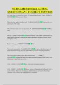 NC RADAR State Exam UPDATED  ACTUAL QUESTIONS AND CORRECT  ANSWERS