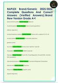 NAPLEX Brand/Generic 2025/2026  Complete Questions And Correct  Answers (Verified Answers)|Brand  New Version Grade A+! 