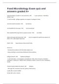  Food Microbiology Exam quiz and answers graded A&plus;