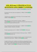 GOL 105 Exam 1 UPDATED ACTUAL  QUESTIONS AND CORRECT ANSWERS