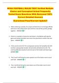 NCAA FOOTBALL RULES TEST Verified Multiple  Choice and Conceptual Actual Frequently  Tested Exam Questions With Reviewed 100&percnt;  Correct Detailed Answers  Guaranteed Pass&excl;&excl;Current Update&excl;&excl; 