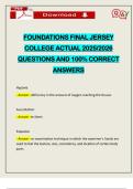 FOUNDATIONS FINAL JERSEY COLLEGE ACTUAL 2025&sol;2026 QUESTIONS AND 100&percnt; CORRECT ANSWERS