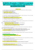 NURSING 493 priority 1 VERSION 2 exam latest 100&percnt;correct &lpar;verified&rpar; questions and answers A&plus; HIGHERFLER SCORE
