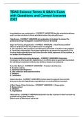 TEAS Science Terms & Q&A-s Exam with Questions and Correct Answers 2025&period;