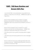 CUSP - T&D Exam Questions and Answers 100&percnt; Pass