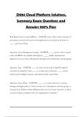 D084 Cloud Platform Solutions&comma; Summary Exam Questions and Answers 100&percnt; Pass