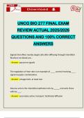 UNCG BIO 277 FINAL EXAM REVIEW ACTUAL 2025&sol;2026 QUESTIONS AND 100&percnt; CORRECT ANSWERS