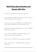 Heat Pumps Exam Questions and Answers 100&percnt; Pass
