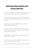 Heat Pumps Exam Questions and Answers 100&percnt; Pass