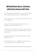 HFT2220 Exam Quiz 6 &vert; Questions with Correct Answers 100&percnt; Pass