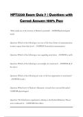 HFT2220 Exam Quiz 7 &vert; Questions with Correct Answers 100&percnt; PassHFT2220 Exam Quiz 7 &vert; Questions with Correct Answers 100&percnt; Pass