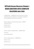 HFT2220 Human Resources Chapter 1 EXAM QUESTIONS WITH COMPLETE SOLUTIONS 100&percnt; PASS