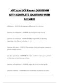 HFT2220 UCF Exam 1 QUESTIONS WITH COMPLETE SOLUTIONS WITH ANSWERS