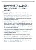 Burns' Pediatric Primary Care 7th Edition Test Bank GUARANTEED PASS &excl;&excl; Questions with Verified Answers