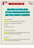 UNC EXSS 181 FINAL EXAM ACTUAL 2025&sol;2026 QUESTIONS AND 100&percnt; CORRECT ANSWERS