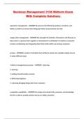 Business Management 3130 Midterm Exam With Complete Solutions 