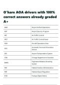 O-hare AOA drivers with 100- correct answers already graded A&plus;&period;