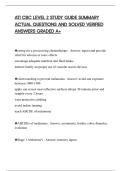 ATI CBC LEVEL 2 STUDY GUIDE SUMMARY ACTUAL QUESTIONS AND SOLVED VERIFIED ANSWERS GRADED A&plus;