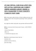 ATI CMS CRITICAL CARE EXAM LATEST 2026 WITH ACTUAL QUESTIONS AND CORRECT VERIFIED ANSWERS ALREADY GRADED A&plus; 100&percnt; GUARANTEED TO PASS CONCEPTS COMPLETE STUDY GUIDE