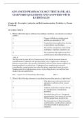 Advanced Pharmacology &ndash; Complete Test Bank with Questions&comma; Answers&comma; and Rationales &lpar;All Chapters&rpar;