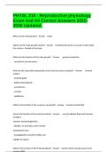 PHYSL 210 - Reproductive physiology Exam and All Correct Answers 2025-2026 Updated&period;