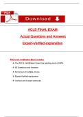 ACLS Final Exam Study Guide 2025&sol;2026 &mdash; Verified Practice Questions&comma; Expert-Verified Explanations & Updated AHA Algorithms &vert; Guaranteed Study Success