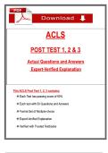 ACLS Post Test 1&comma; 2 & 3 Study Guide 2025&sol;2026 &mdash; Verified Practice Questions&comma; Expert Explanations & Updated AHA Algorithms &vert; Comprehensive Review